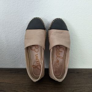 Sam Edelman Tan and Black Espadrilles with Flat Jute Sole